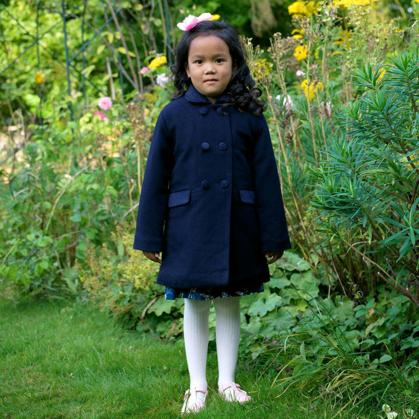 Velvet Trim Dress Coat