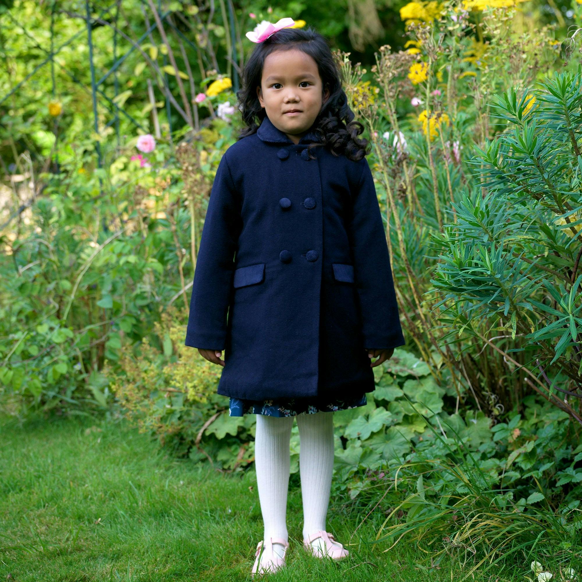 Velvet Trim Dress Coat