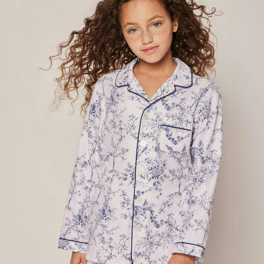 Kid's Twill Pajama Set in Timeless Toile