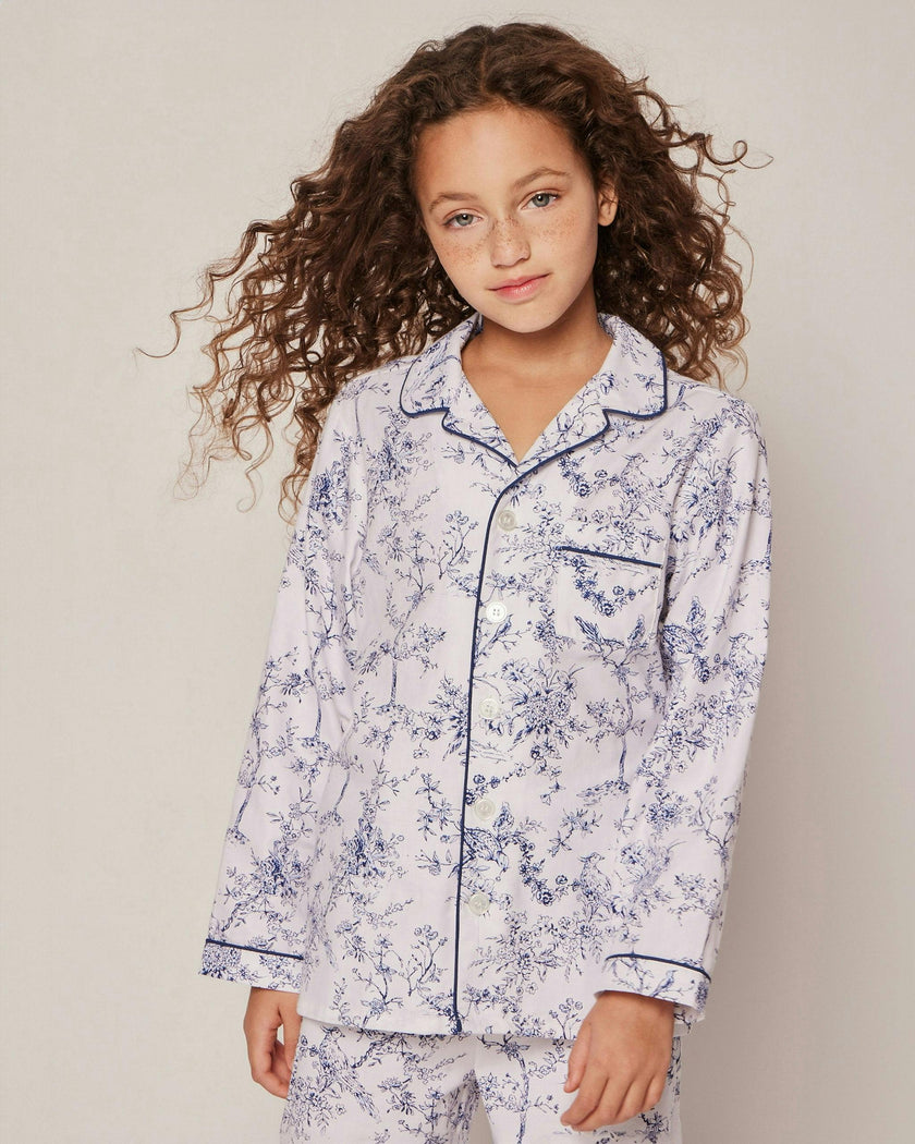 Kid's Twill Pajama Set in Timeless Toile