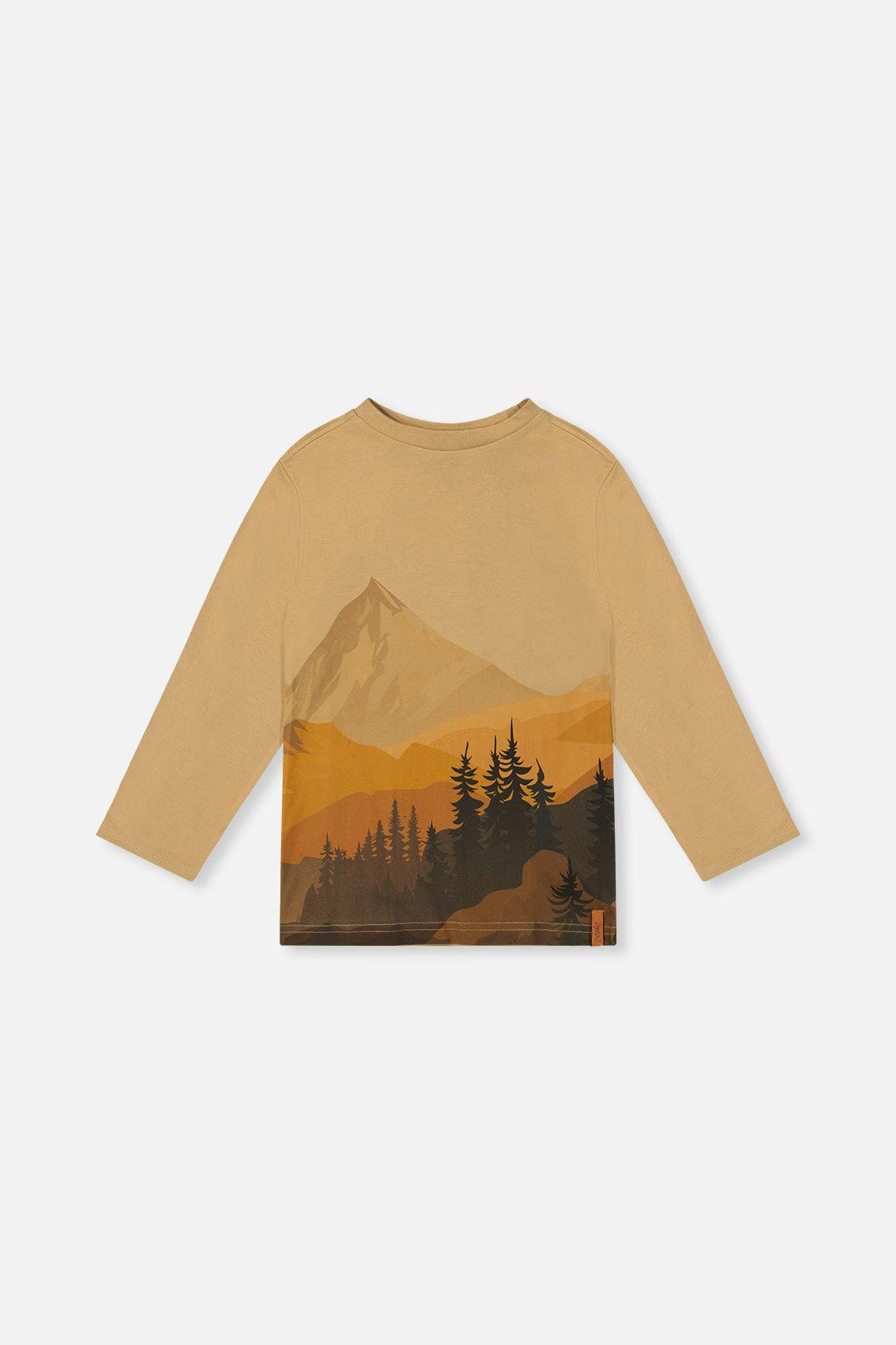 Long Sleeve Organic Cotton T-Shirt Beige