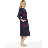 Solange Women's Popover Dress Navy Flower Embroidery, Blue