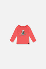 Baby Organic Cotton Long Sleeve T-Shirt Coral Pink