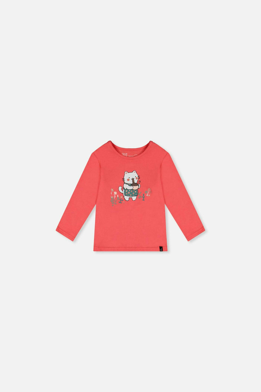 Baby Organic Cotton Long Sleeve T-Shirt Coral Pink