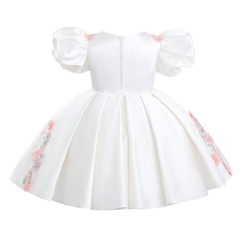 White Noeline Floral Appliqué Dress
