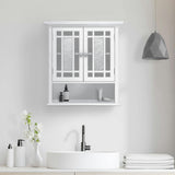 Windsor Wooden Wall Cabinet with Glass Mosaic Doors