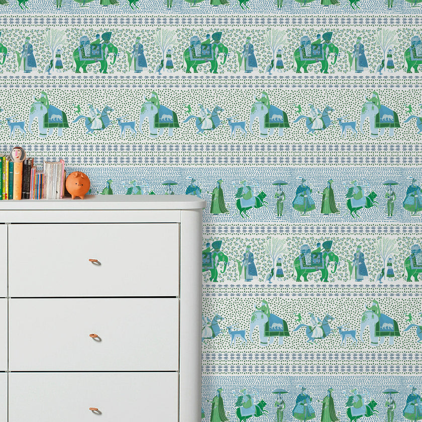 Papier peint CHALANA coloris Emeraude