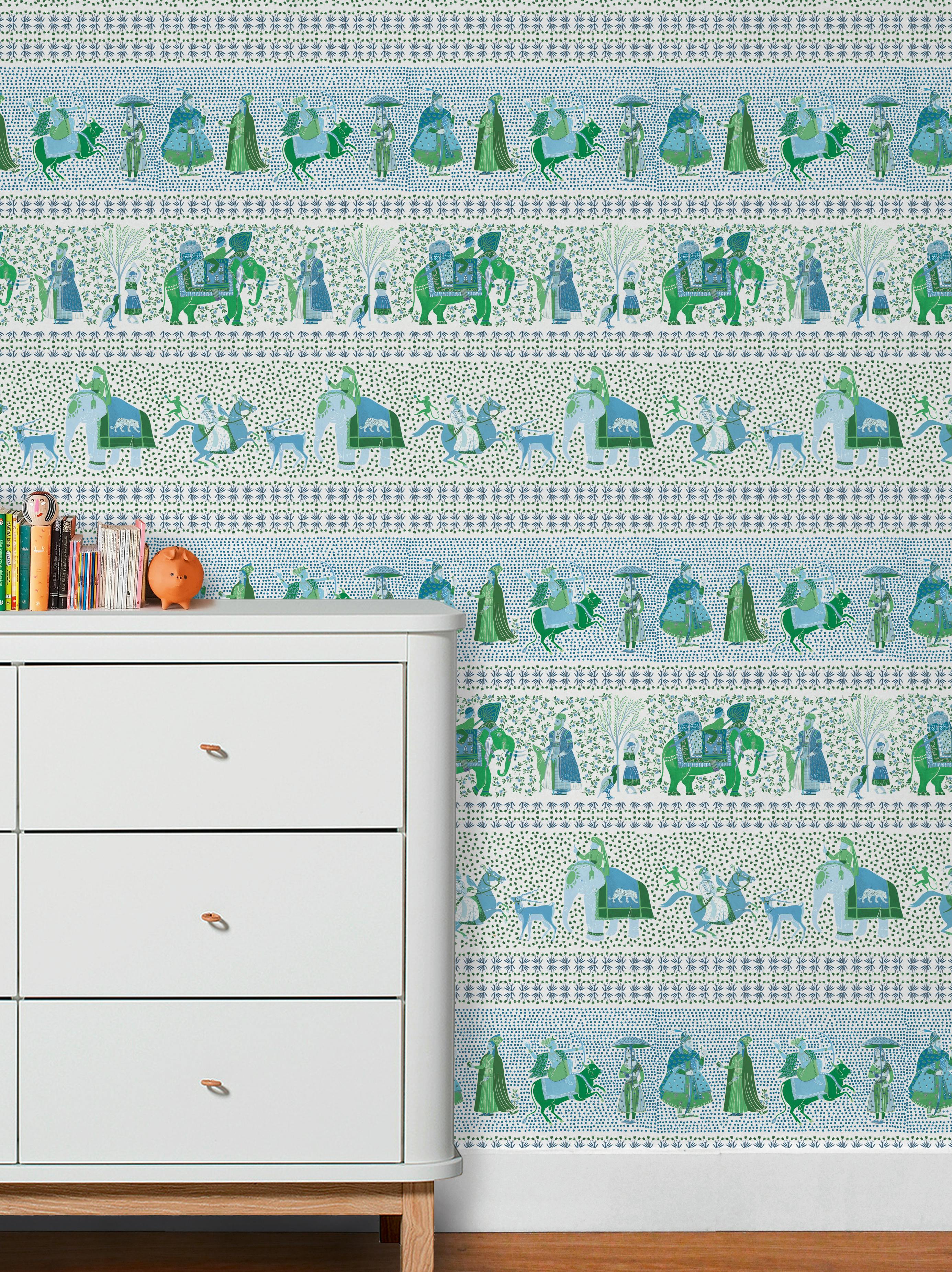Papier peint CHALANA coloris Emeraude