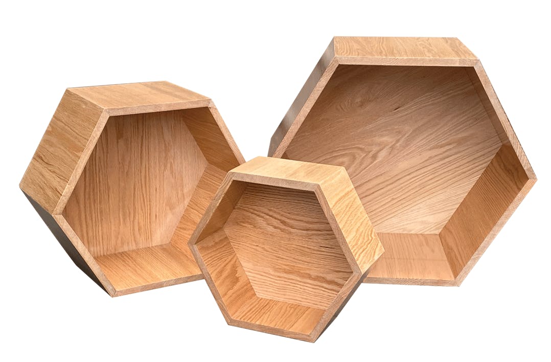 Hexagon Nesting Tables (Set of 3) | Solid European Oak