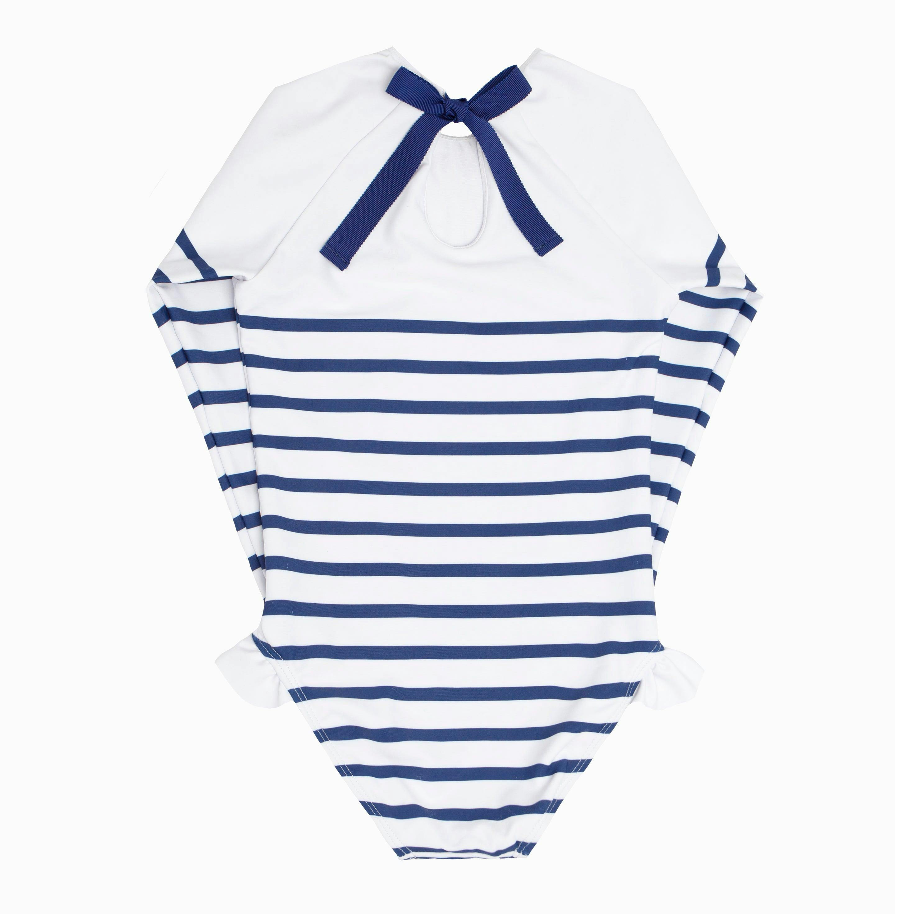 girls breton stripe rashguard one piece