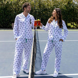 Women's Tennis Navy Long PJ Set