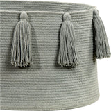 Braided Circular Basket With Tassels