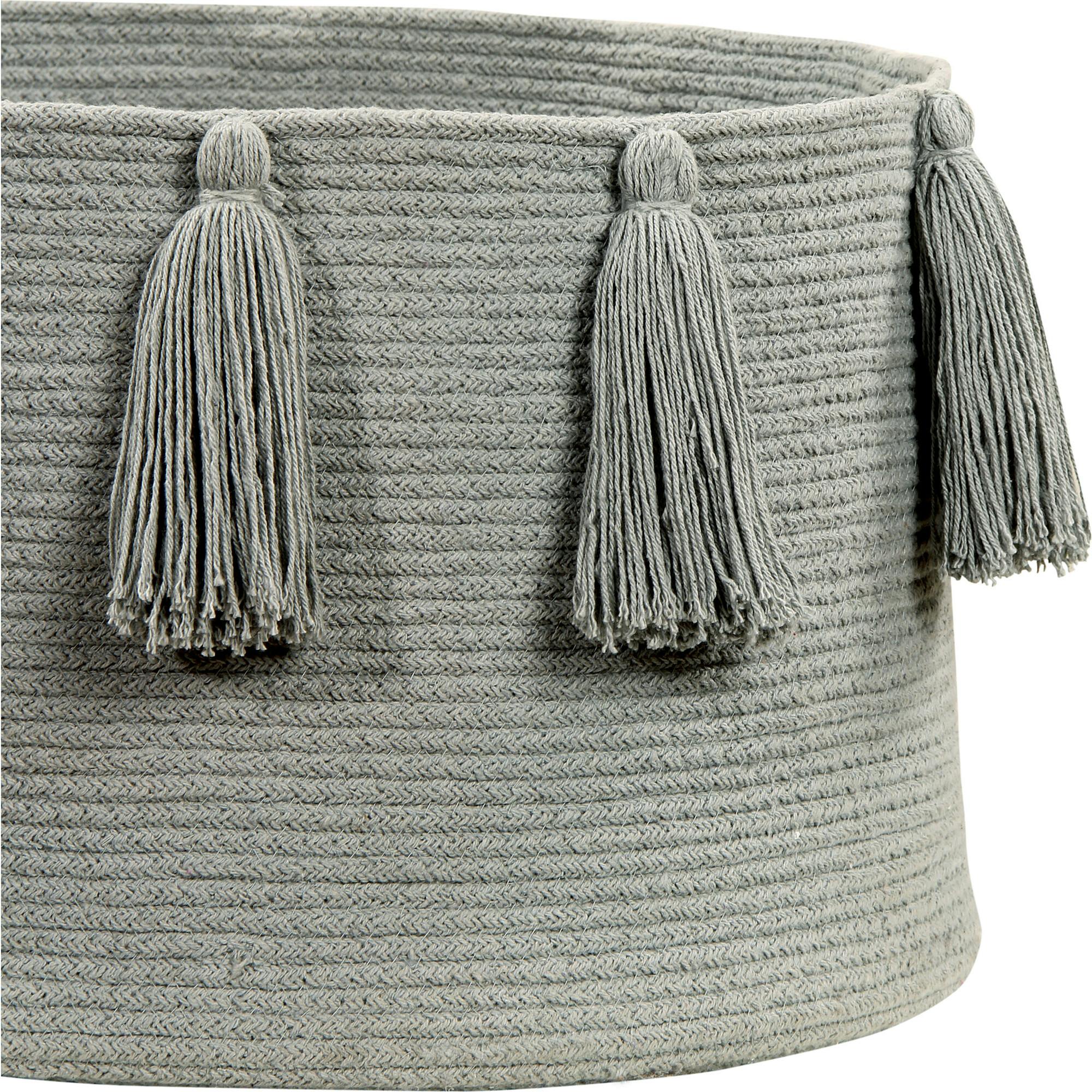 Braided Circular Basket With Tassels