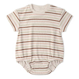 Organic Short Sleeve Bubble Romper - Terra Stripes