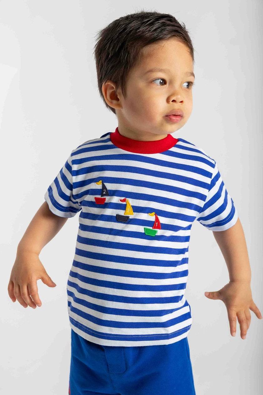 Knit Short Set With Sailboats