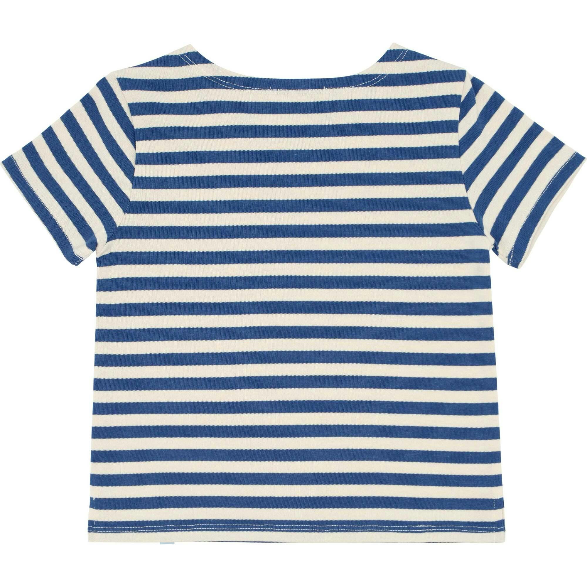 Unisex Stripe Short Sleeve Boat Neck Tee
