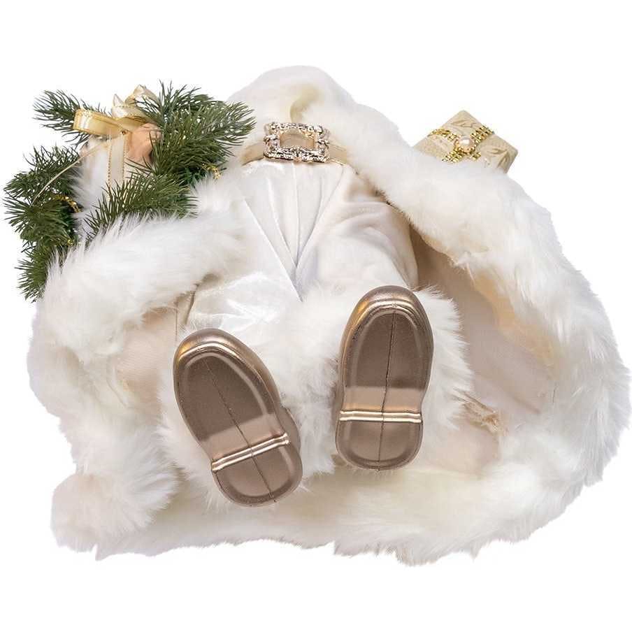 18-Inch  Kringles Cream Santa with Gift and Wreath