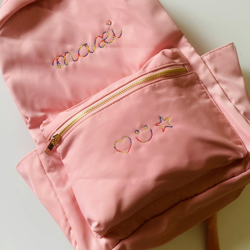Classic Nylon Backpack – Custom Embroidered Script