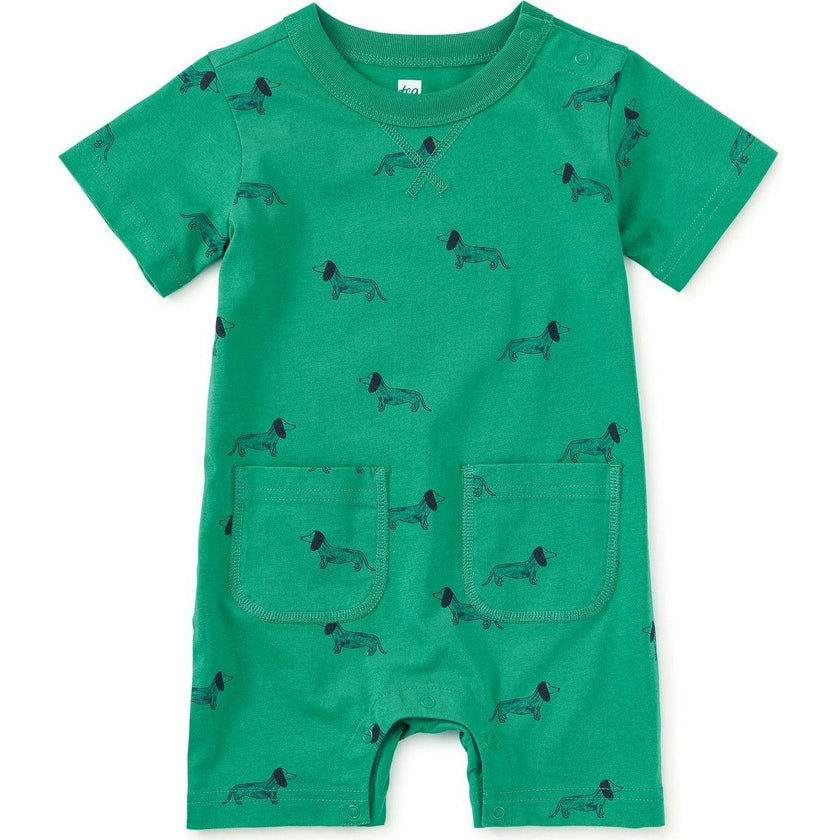 Double Pocket Baby Romper, Green