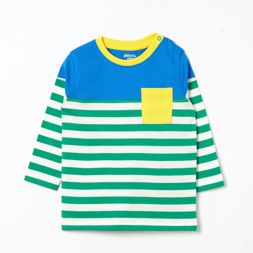Long Sleeve Multicolor Pocket T-Shirt