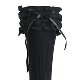 Ruffled Ribbon Long Socks