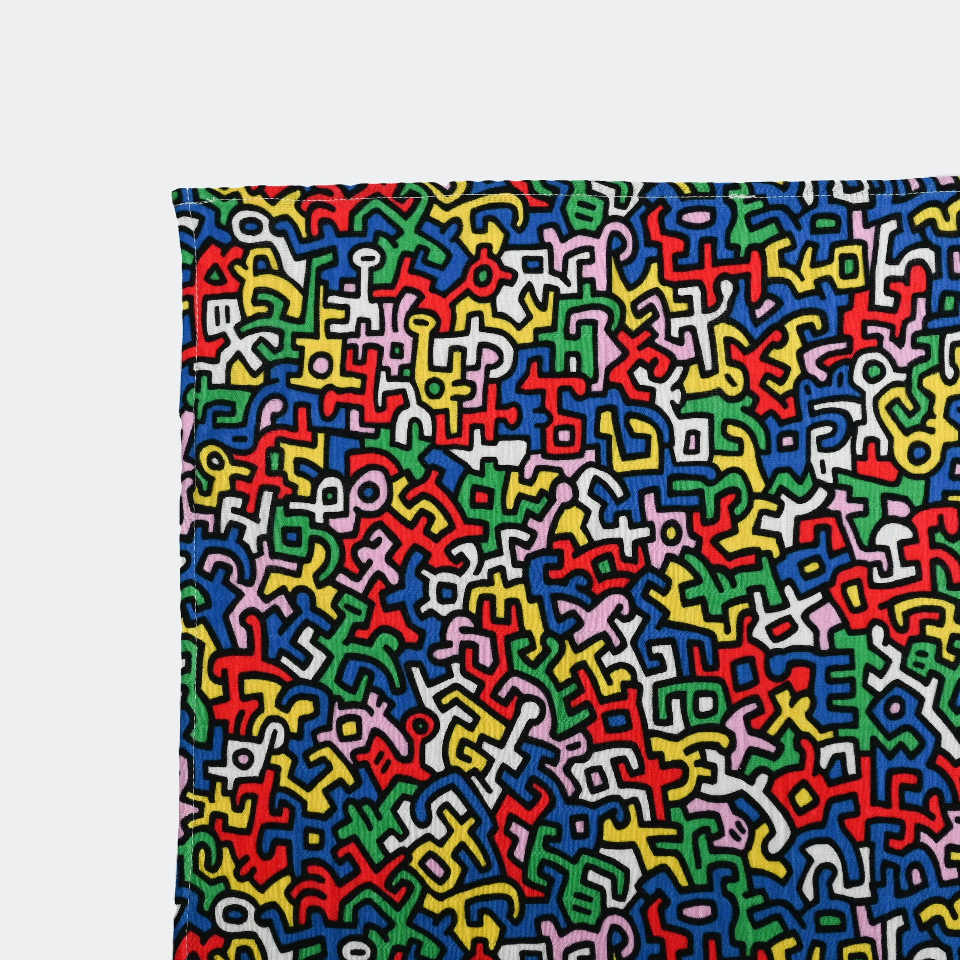 Etta Loves X Keith Haring XL 'Brazil' Print Muslin Multi-Purpose Square Blanket