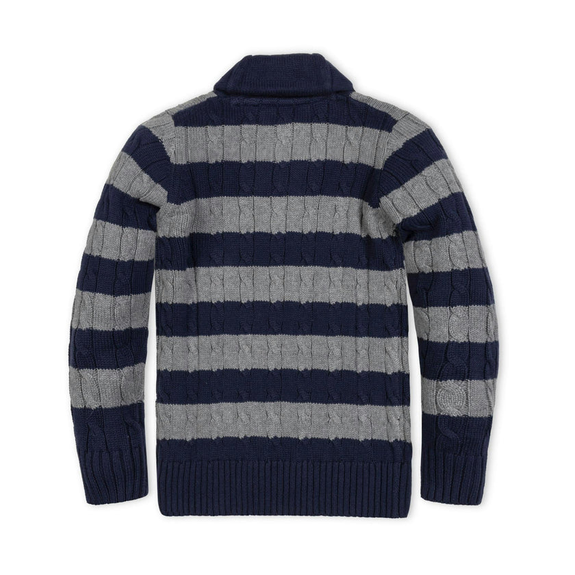 Shawl Collar Cable Sweater