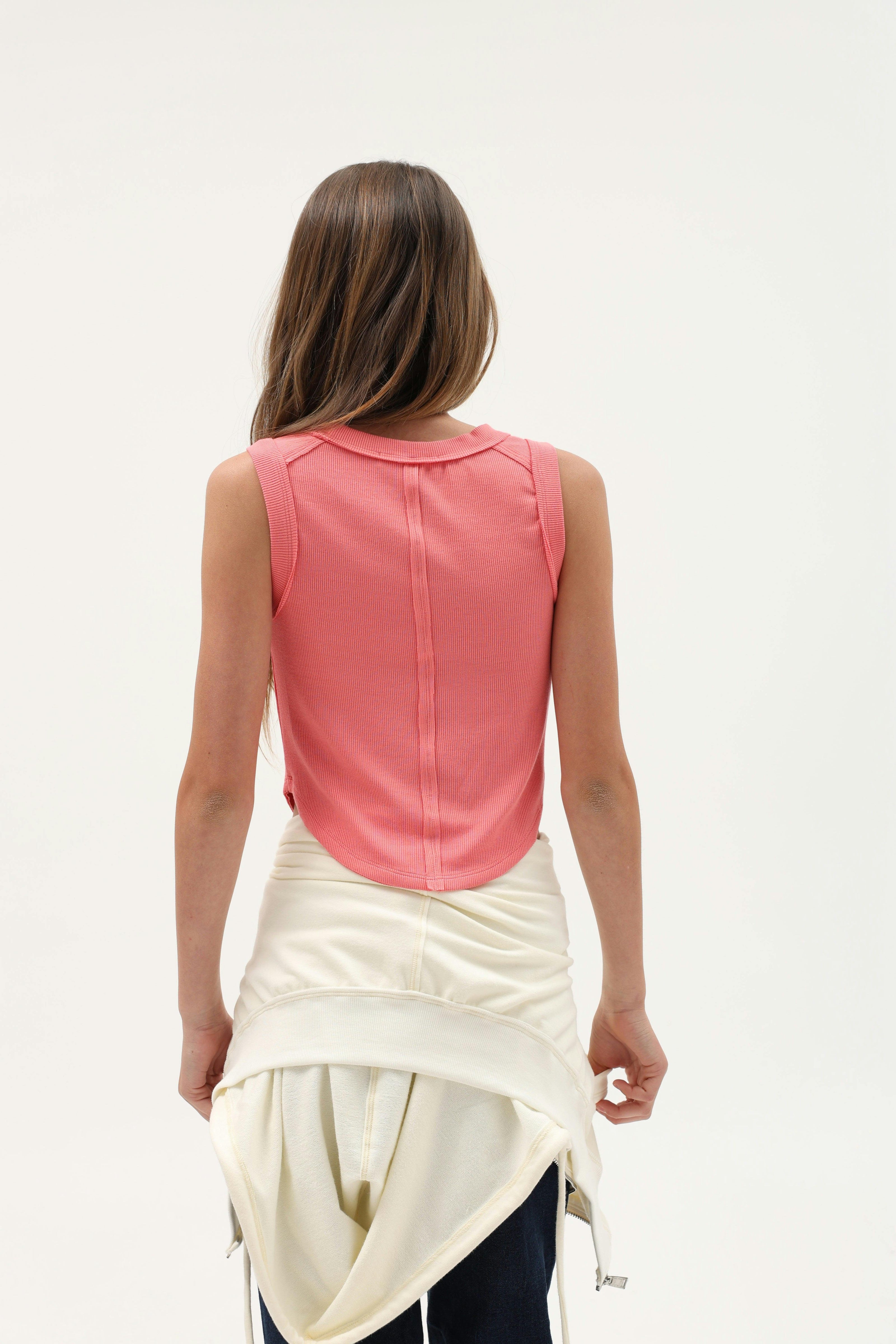 Ribbed Exposed Seam Tank Top