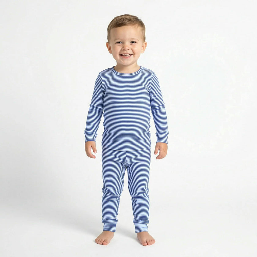 Cobalt Stripe Bamboo Toddler Pajama Set