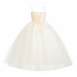 Cream Maristella Ruched Tulle Gown