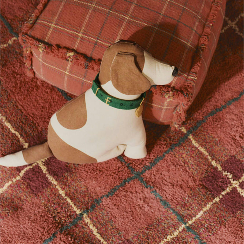 Washable Rug Tartan Vintage Red, Red