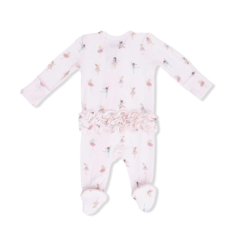 Petite Ballet - 2 Way Ruffle Front Zipper Footie