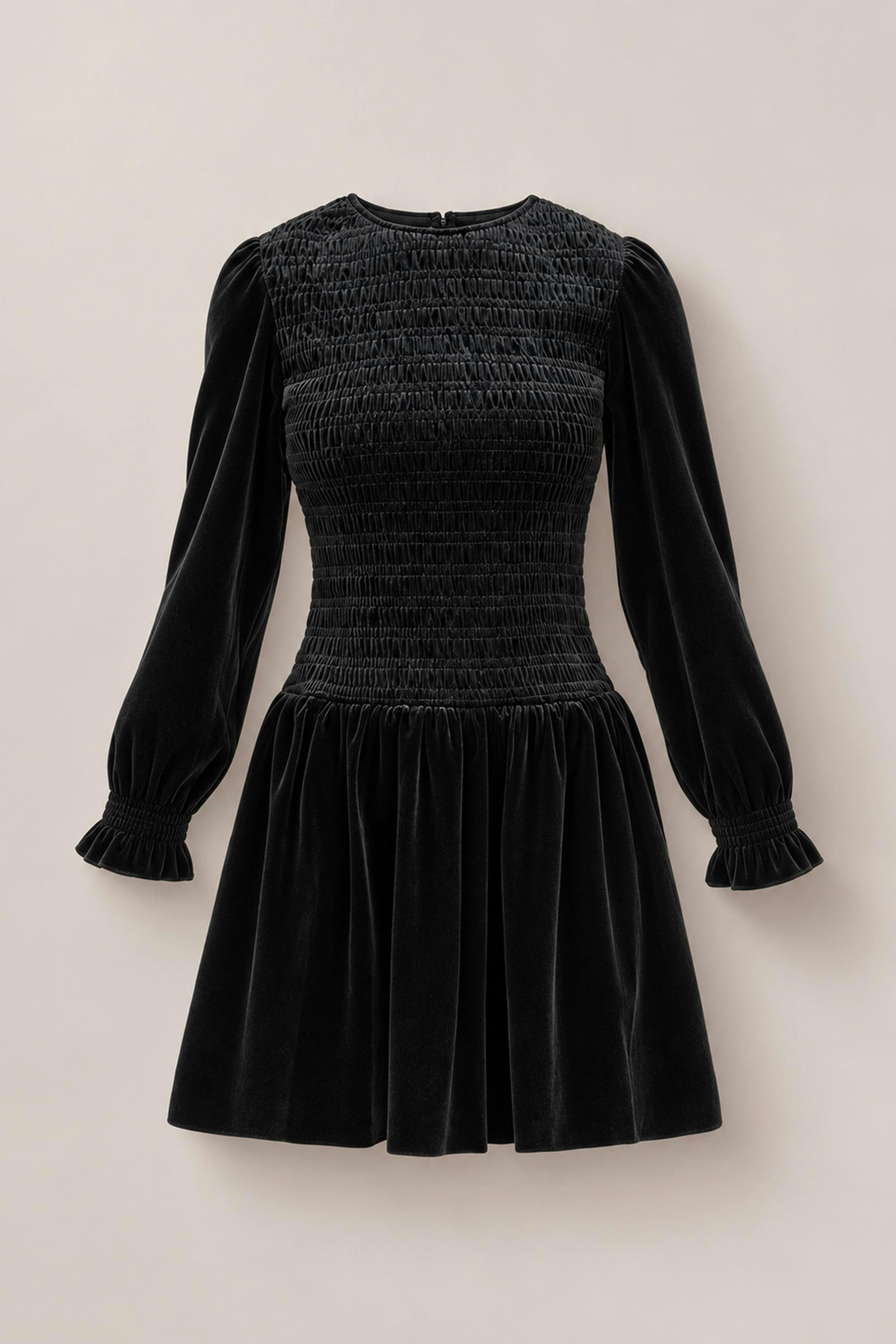 Lena Dress in Black Velvet