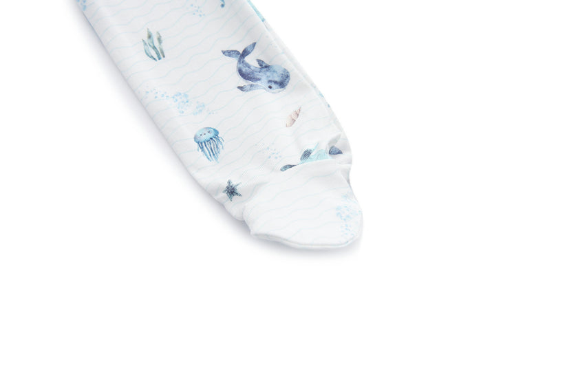 Bamboo Magnetic Footie Pajama - Le Bleu