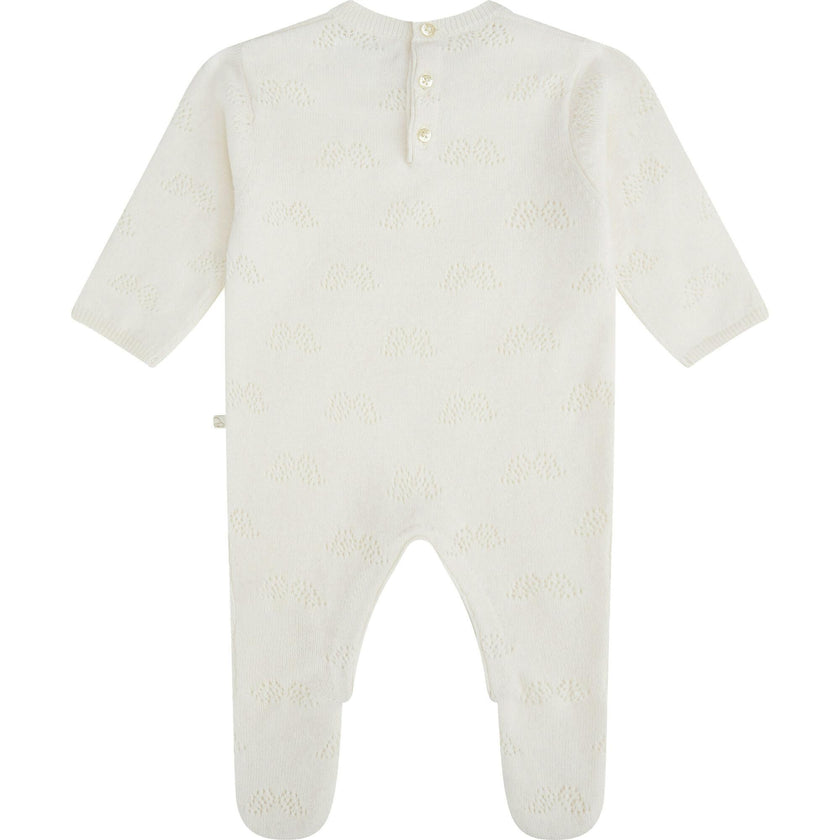 Angel Wing Cashmere Pointelle Sleepsuit