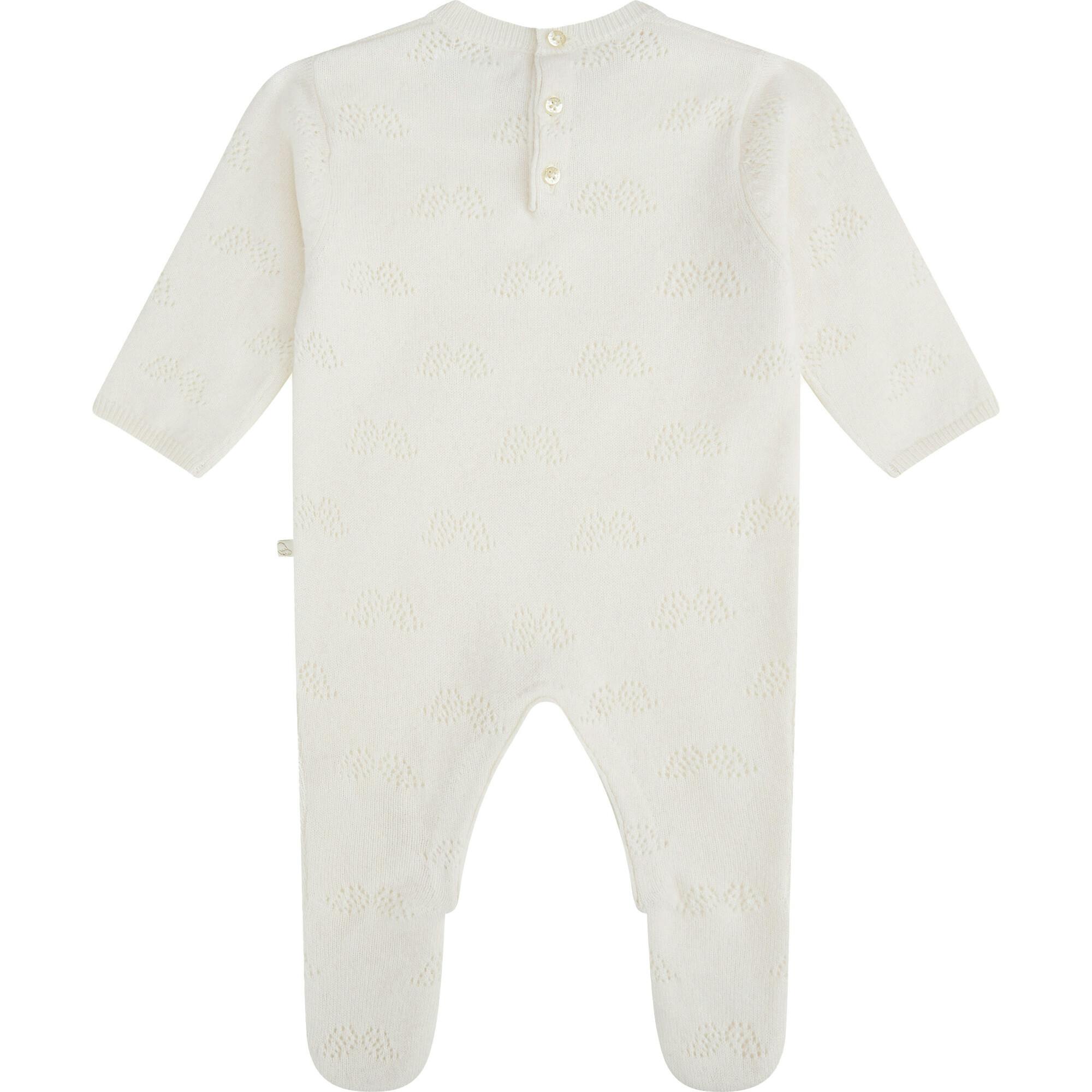 Angel Wing Cashmere Pointelle Sleepsuit