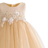 Champagne Zinara Ribbon Bloom Gown