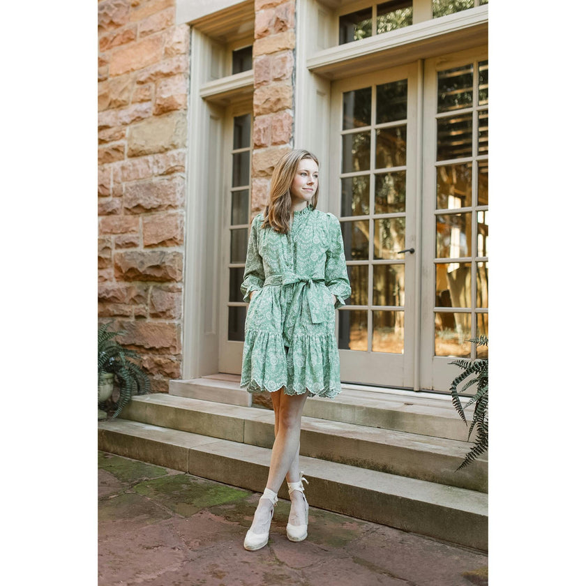 Jillian Dress in Mint Embroidery