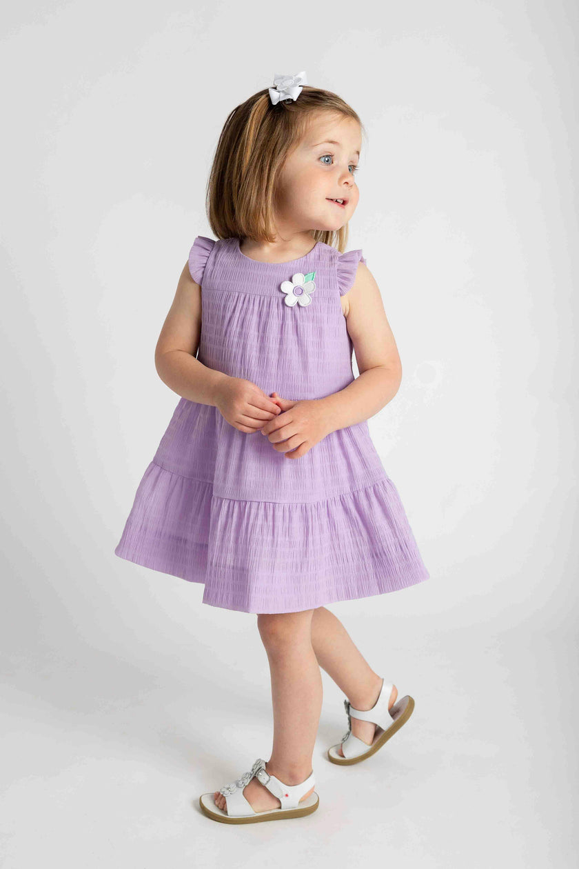 Crinkle Lawn Dress With Flower