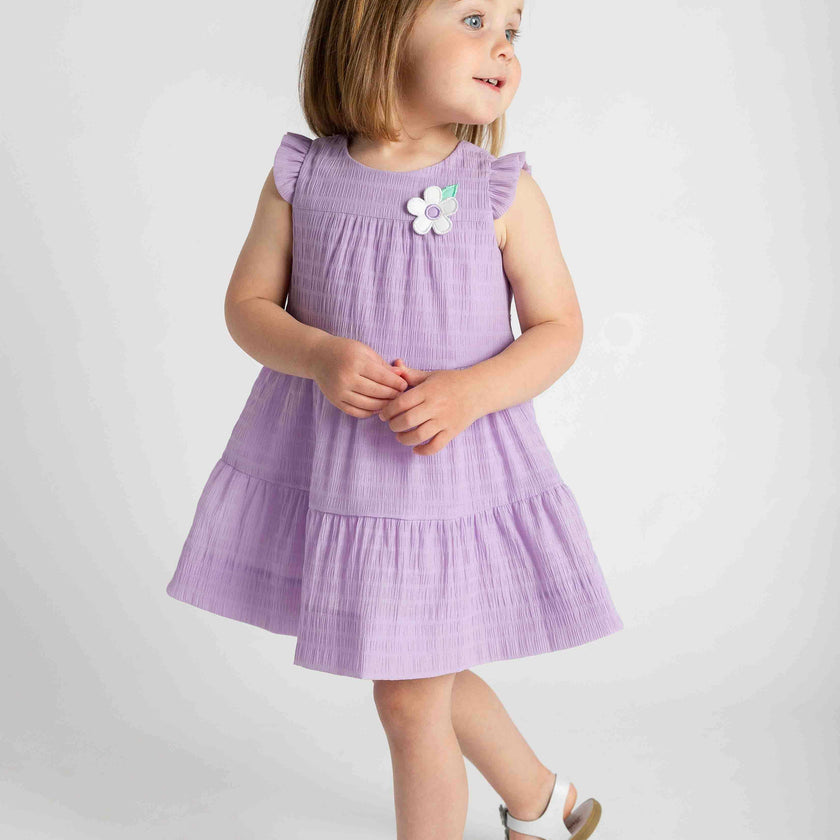 Crinkle Lawn Dress With Flower