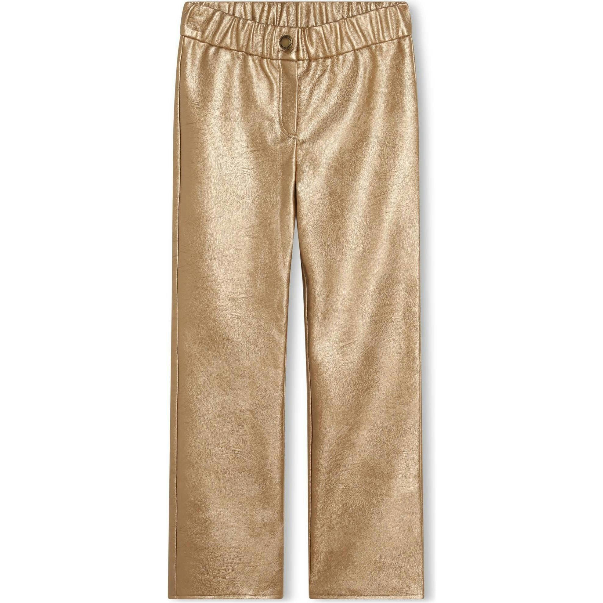 ZADIG & VOLTAIRE Club Voltaire Faux Leather Gold Flare Pants