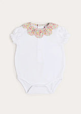 Adelaide Floral Petal Collar Bodysuit in Pink (1mth-2yrs)