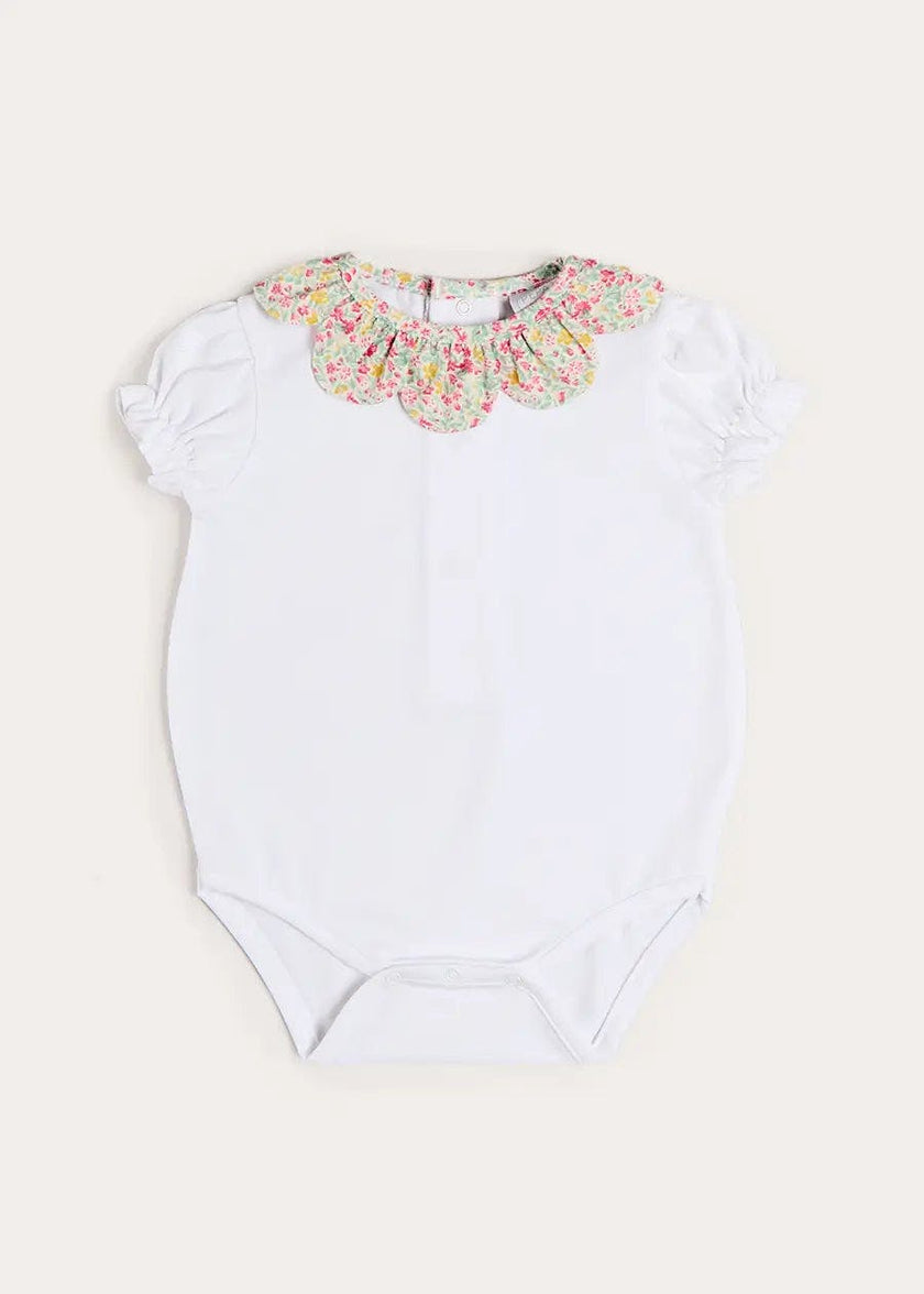 Adelaide Floral Petal Collar Bodysuit in Pink (1mth-2yrs)
