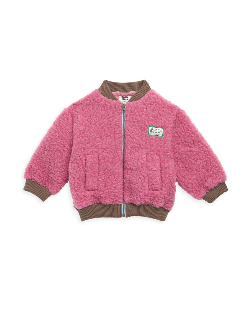 children's merino wool bomber jacket - dusty pink