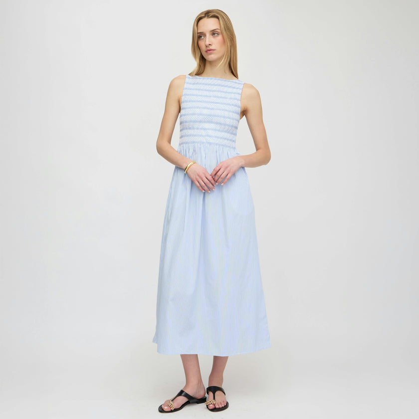 The Cosima Nap Dress - Blue/White Stripe