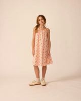 Tie Neck Dress in Clementine