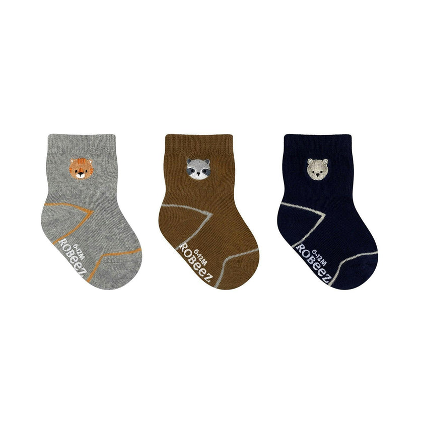 Wild Critters Assorted Neutral 3pk Infant Hosiery