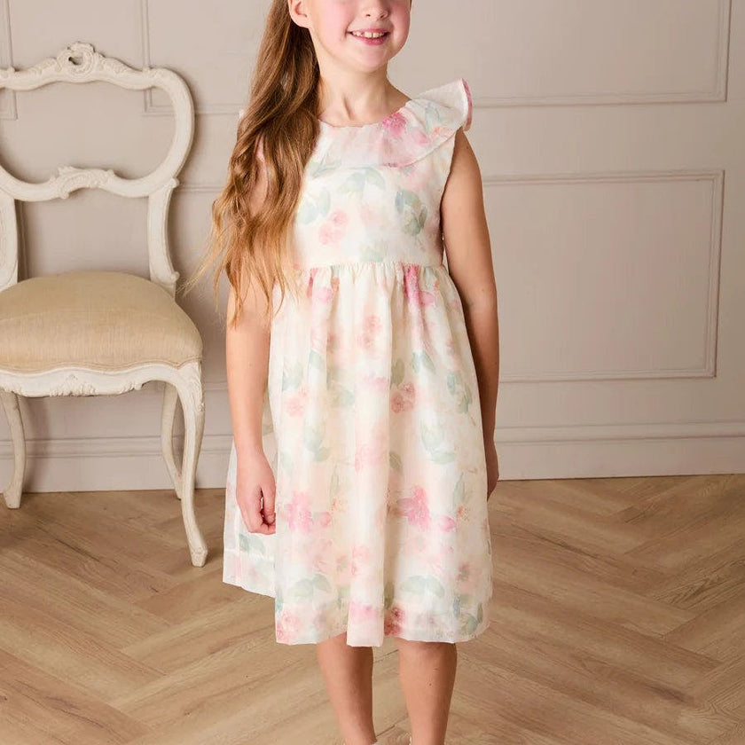 Lillie Floral Sleeveless Dress in Pink (18mths-12yrs)