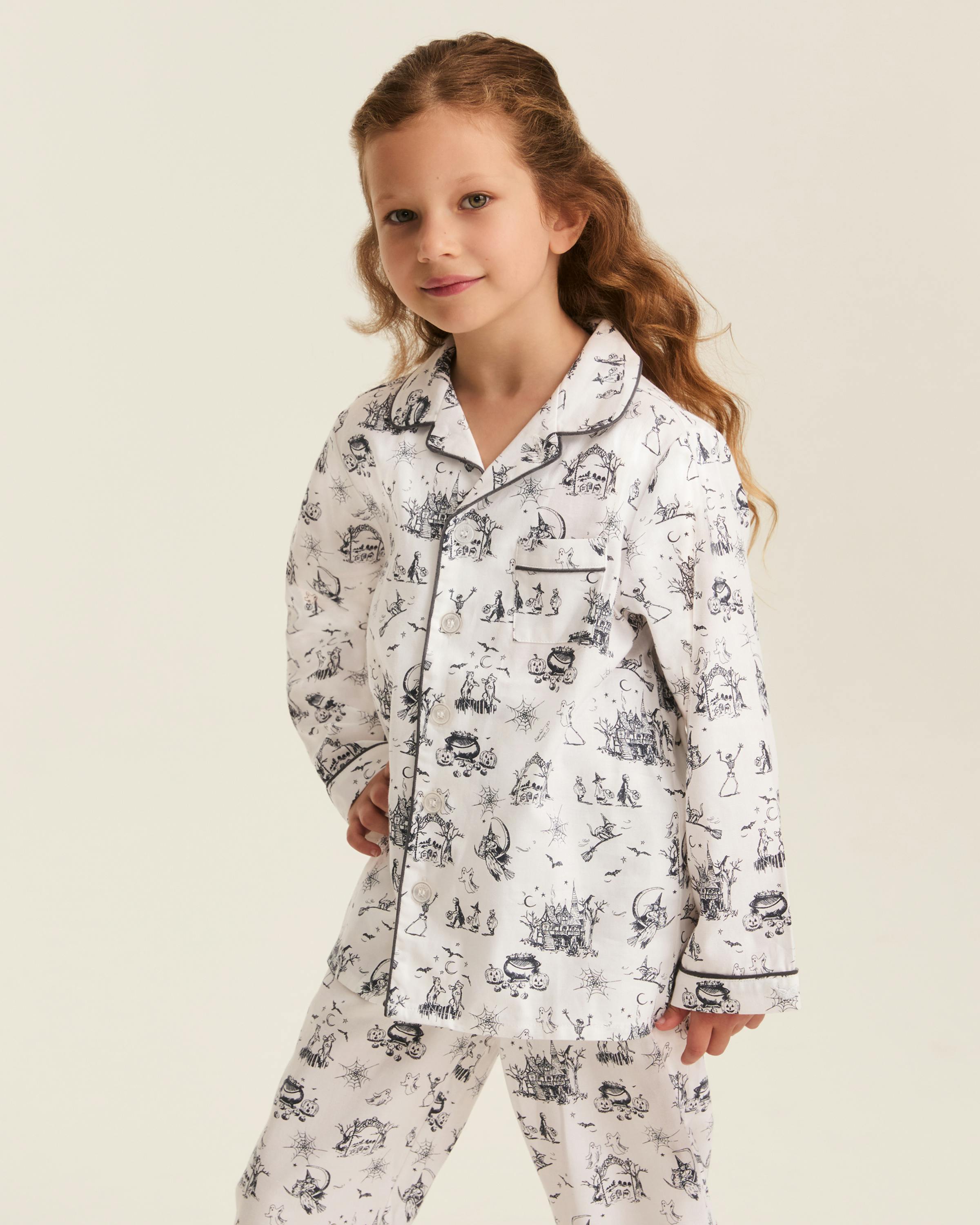 Kid's Twill Pajama Set in Hallow's Eve Toile