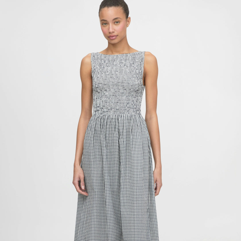 The Cosima Nap Dress - Black/Sand Gingham